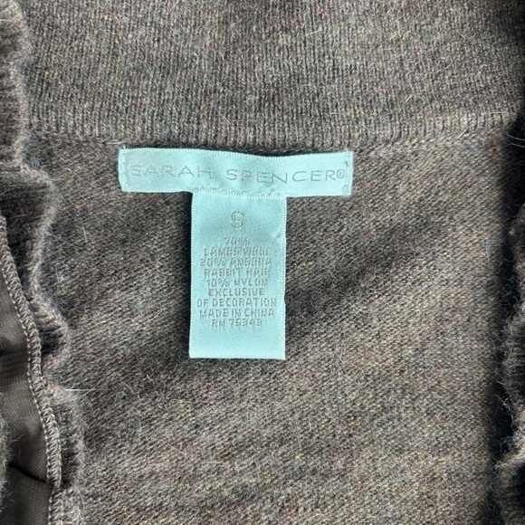 🤎 Vintage Sarah Spencer Wool Angora Ruffle Cardigan Sweater — Size Small - Picture 5 of 5